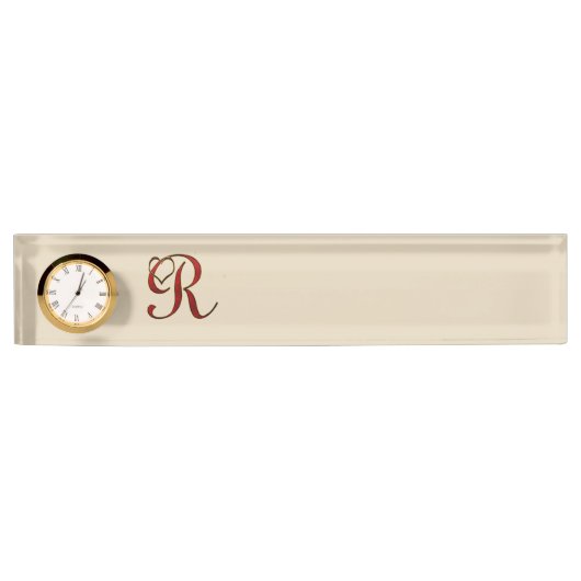 MONOGRAM R Letternaam Heart Destiny's Naambordje (Voorkant)