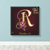 Monogram R Premium gestreken Canvas (glanzend) Afdruk (Insitu (Houten vloer))