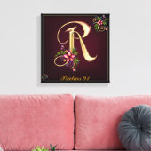 Monogram R Premium gestreken Canvas (glanzend) Afdruk (Insitu (Woonkamer))