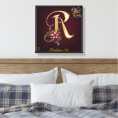 Monogram R Premium gestreken Canvas (glanzend) Afdruk (Insitu (Slaapkamer))