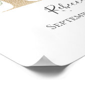 Monogram R Roze Witte Bloem Gouden Letter Kinderka Poster (Hoek)
