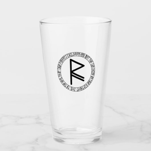 Monogram R - Viking stijl - pint glas (Voorkant)