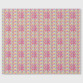 Monogram Rainbow Diagonal Lines Pattern Pop Art Cadeaupapier (Vlak)
