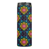 Monogram Rainbow Floral Fountain Art Deco Scallops Thermosbeker (Achterkant)