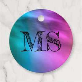 Monogram Rainbow Kinder Partij Label – Blauwgroen 