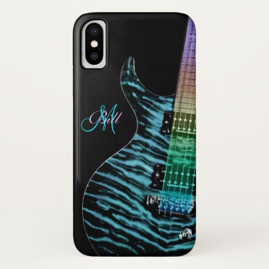 Monogram Rainbow Neck Guitar iPhone X Hoesje (Achterkant)