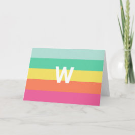 Monogram Rainbow Sherbet Color Block Persoonlijk Kaart