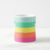 Monogram Rainbow Sherbet Color Block Persoonlijk Koffiemok (Center)