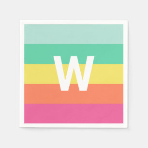 Monogram Rainbow Sherbet Color Block Persoonlijk Servet