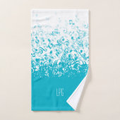 Monogram Raining Muzieknoten Aqua Bad Handdoek (Handdoek)