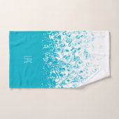 Monogram Raining Muzieknoten Aqua Bad Handdoek (Handdoek)