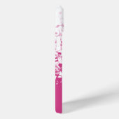 Monogram Raining Muzieknoten Fuchsia Pink Case-Mate iPhone Case (Achterkant / Rechts)