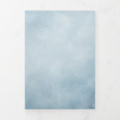 Monogram & Rand Elegant Dusty Blue Wedding Drieluik Uitnodiging (Cover)