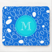Monogram Random Big Stippen Blue en White Pattern Muismat (Voorkant)