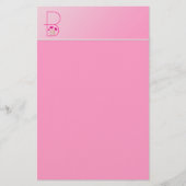 Monogram Raspberry Gerber Daisy Briefpapier (Voorkant)