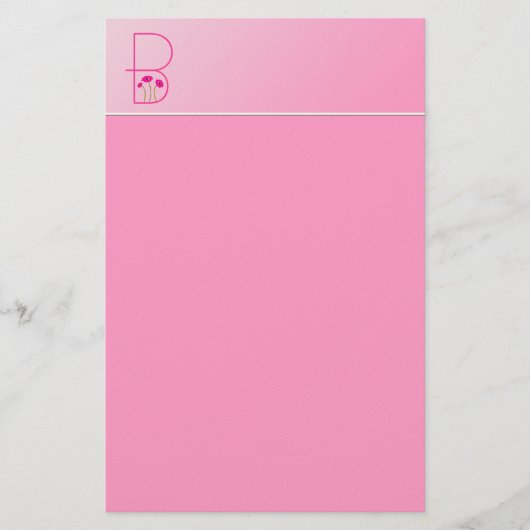 Monogram Raspberry Gerber Daisy Briefpapier (Voorkant)