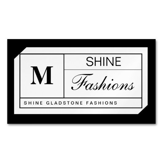 Monogram raster magnetisch visitekaartje (Voorkant)