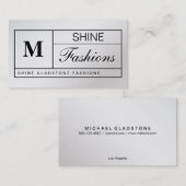 Monogram raster variatie Zilver Visitekaartje (Voorkant / Achterkant)