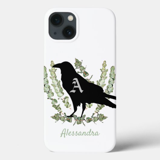 Monogram Raven Spirit Animal Gepersonaliseerd Case-Mate iPhone Case (Achterkant)