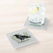 Monogram Raven Spirit Animal Totem Glazen Onderzetter (Schuin)