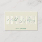 Monogram REAL ESTATE AGENT modern script Visitekaartje (Voorkant)