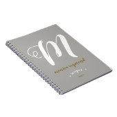 Monogram receptenboek voor de chef-kok . Grijs Notitieboek (Rechterzijde)