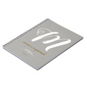 Monogram receptenboek voor de chef-kok . Grijs Notitieboek (Linkerzijde)