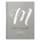 Monogram receptenboek voor de chef-kok . Grijs Notitieboek (Voorkant)