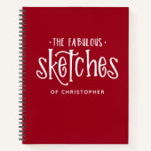 Monogram Red Artist Sketchbook Notitieboek (Voorkant)