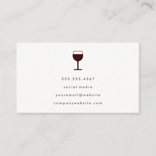 Monogram Red Artistisch geborsteld rood wijnglas Visitekaartje (Achterkant)