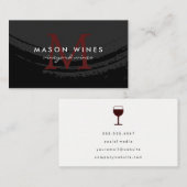 Monogram Red Artistisch geborsteld rood wijnglas Visitekaartje (Voorkant / Achterkant)