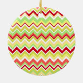 Monogram Red Aztec Andes Tribal Chevron Zig Zags Keramisch Ornament (Achterkant)