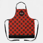 Monogram Red Black Buffalo Plaid Schort (Voorkant)