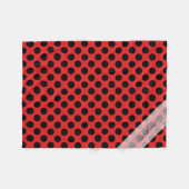 Monogram Red Black Cute Chic Polka Dot Patroon Fleece Deken (Voorkant (Horizontaal))