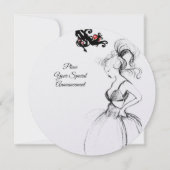 MONOGRAM Red Black Swirls VAN 16 BIRTHDAY-PARTIJ Kaart (Achterkant)