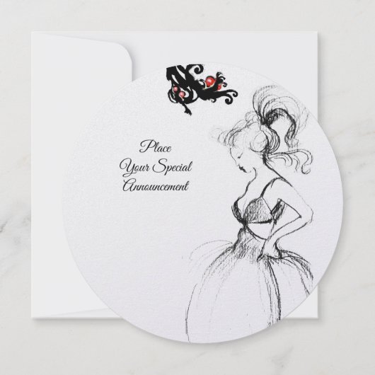 MONOGRAM Red Black Swirls VAN 16 BIRTHDAY-PARTIJ Kaart (Achterkant)