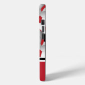 Monogram Red Black Voetbal Patroon Case-Mate iPhone Case (Achterkant / Links)