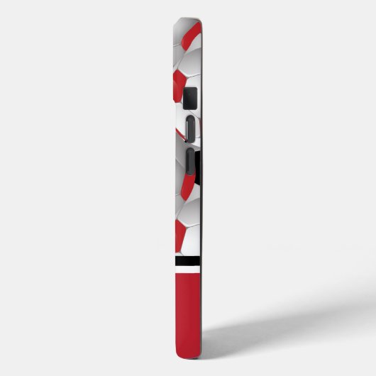 Monogram Red Black Voetbal Patroon Case-Mate iPhone Case (Achterkant / Links)