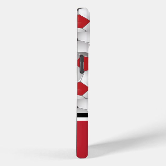 Monogram Red Black Voetbal Patroon Case-Mate iPhone Case (Achterkant / Rechts)