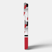 Monogram Red Black Voetbal Patroon Case-Mate iPhone Case (Achterkant / Links)