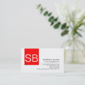 Monogram Red Black White Consultant Visitekaartje (Staand voorkant)