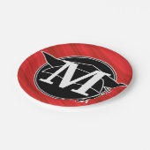Monogram Red Black White Gradup Papieren Bordje (Gekanteld)