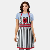 Monogram Red Black White Stripe Line Patroon Schort (Gedragen)