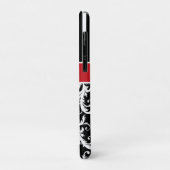 Monogram Red Black White Striped Damask Case-Mate iPhone Case (Achterkant/links)