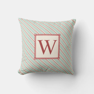 Monogram Red Blue Stripe Sierkussen