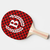 Monogram Red Buffalo Check Ping Pong Paddle Tafeltennisbatje (Zijkant)