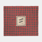 Monogram Red Buffalo Fleece Deken (Voorkant (Horizontaal))
