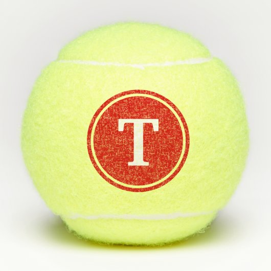 Monogram Red Dot Serif Tennisballen (Voorkant)