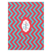 Monogram Red en Blue Chevron kersttablet Tafelkleed (Voorkant)