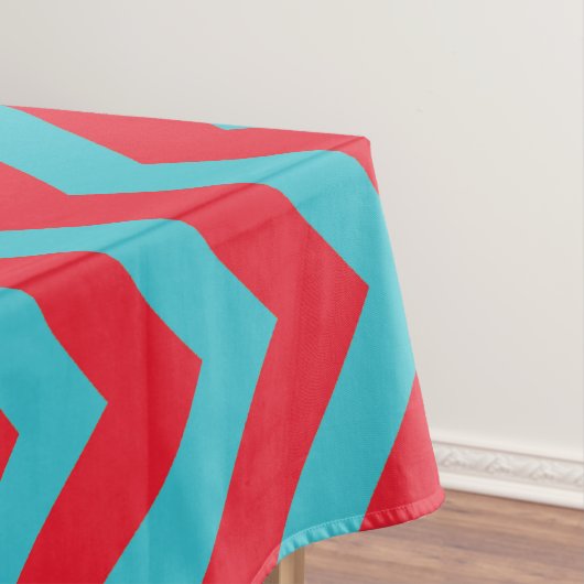 Monogram Red en Blue Chevron kersttablet Tafelkleed (Voorbeeld)